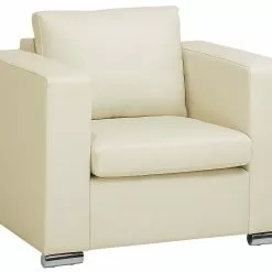 Beliani Sillón De Piel Beige HELSINKI