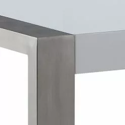 Beliani Mesa De Comedor Blanco/plateado 180 X 90 Cm ARCTIC I -Sillones Ventas undef src sa picid 16065 type whitesh image