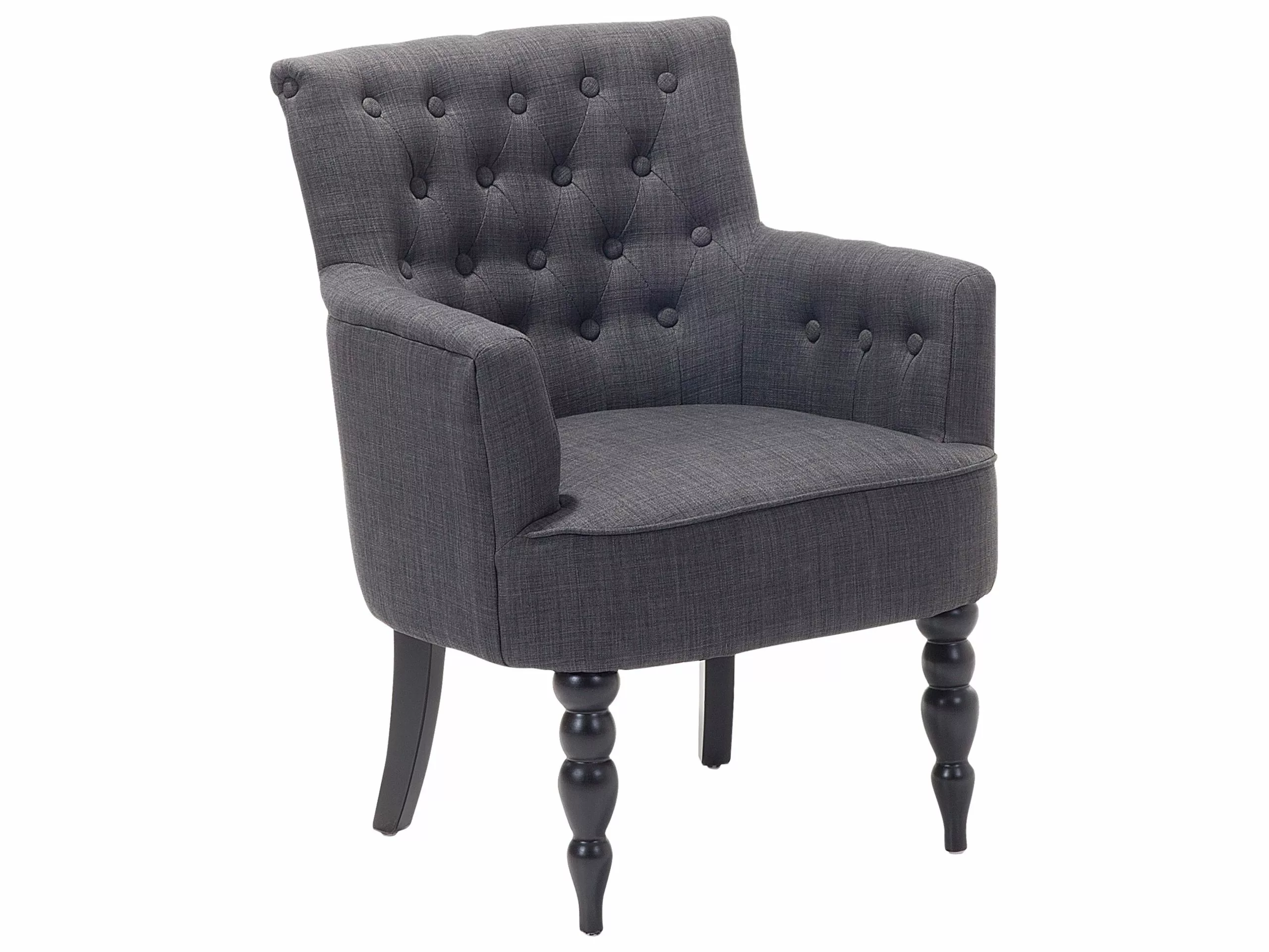 Beliani Sillón Tapizado Gris Oscuro ALESUND 1 Beliani Sillón Tapizado Gris Oscuro ALESUND