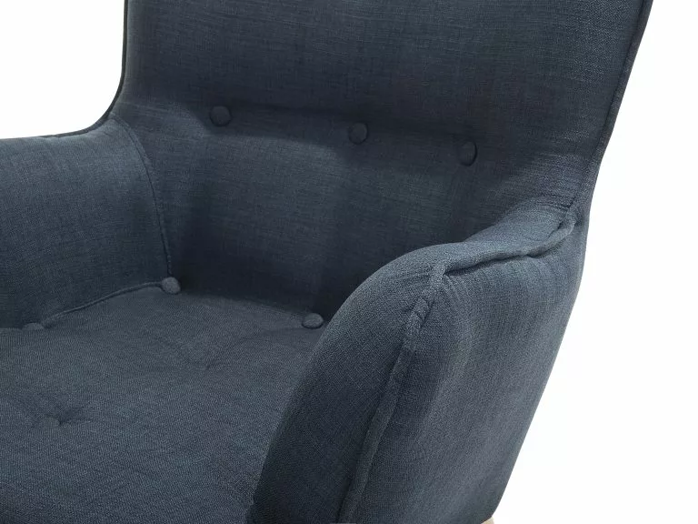 Beliani Sillón Tapizado Con Reposapiés Azul Marino VEJLE 4 Beliani Sillón Tapizado Con Reposapiés Azul Marino VEJLE - Imagen 4
