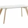 Beliani Mesa De Comedor De Vidrio Templado Transparente/madera Clara Varios Tamaños HUDSON