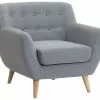 Beliani Sillón De Poliéster Gris/madera Clara MOTALA