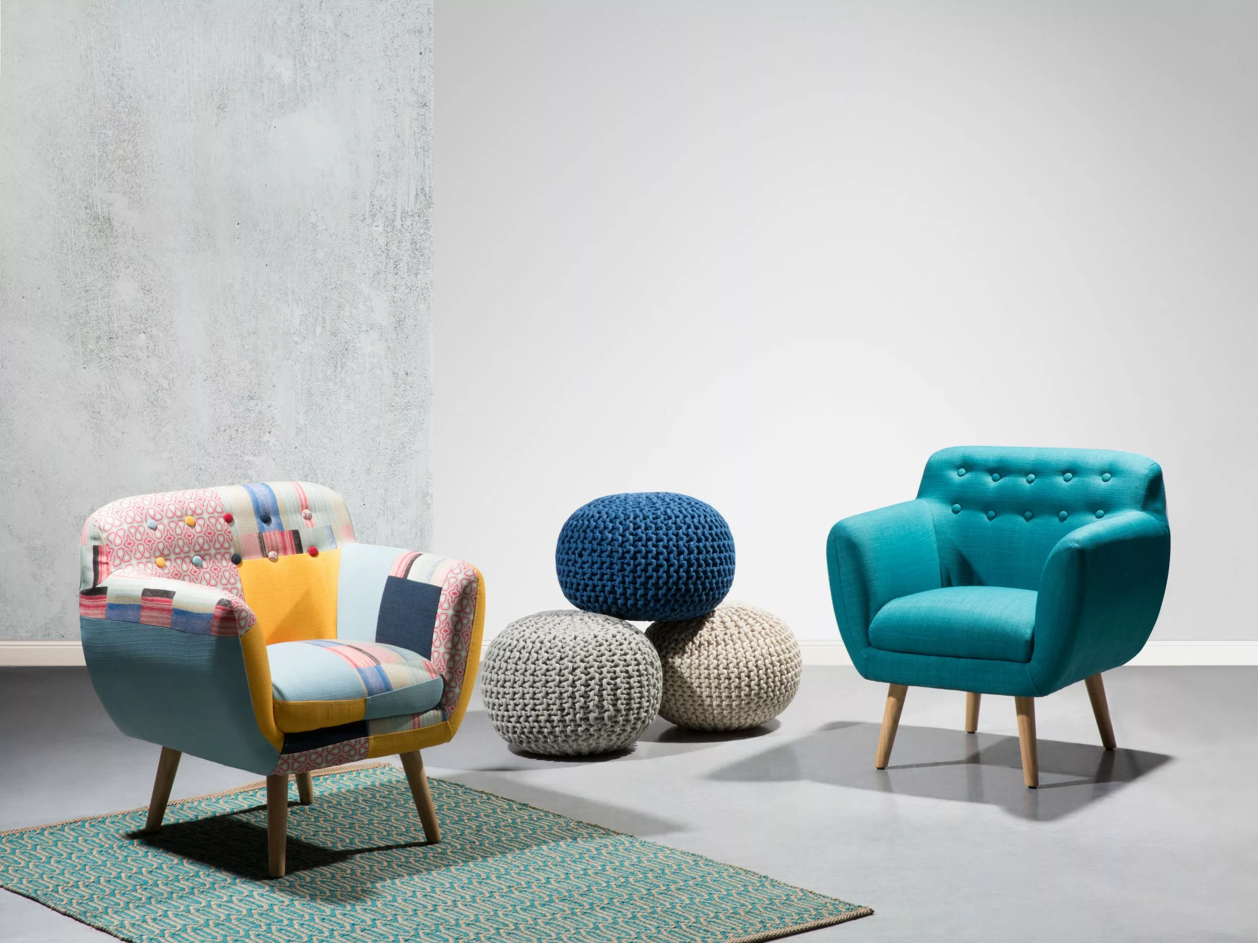 Beliani Sillón Tapizado Azul MELBY - Imagen 2