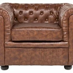 Beliani Sillón En Piel Color Marrón Dorado CHESTERFIELD -Sillones Ventas undef src sa picid 537693 type whitesh image scaled