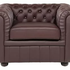 Beliani Sillón En Piel Color Marrón CHESTERFIELD -Sillones Ventas undef src sa picid 538219 type whitesh image scaled