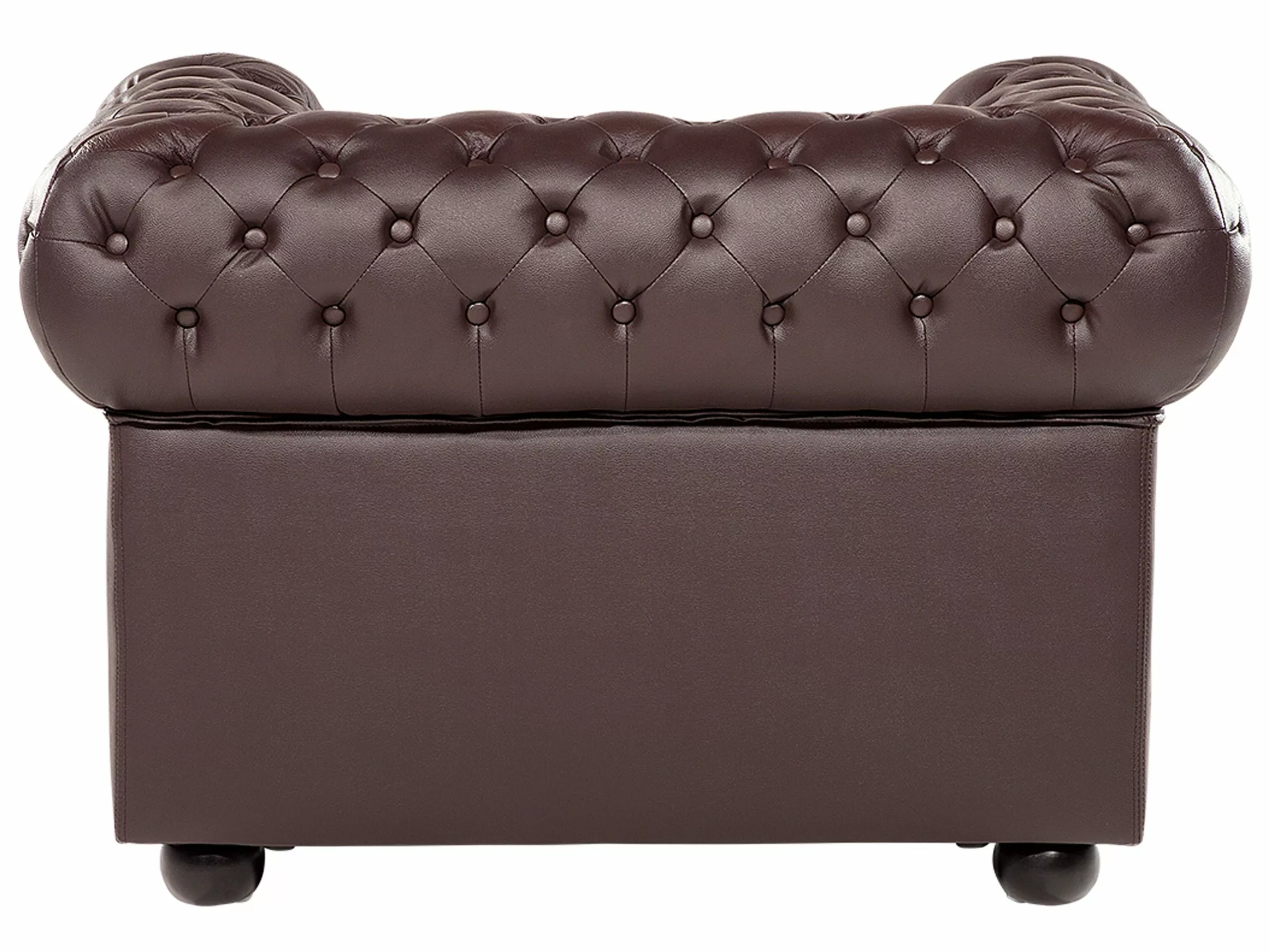 Beliani Sillón En Piel Color Marrón CHESTERFIELD - Imagen 4
