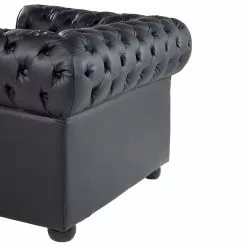 Beliani Sillón En Piel Color Negro CHESTERFIELD -Sillones Ventas undef src sa picid 538444 type whitesh image scaled