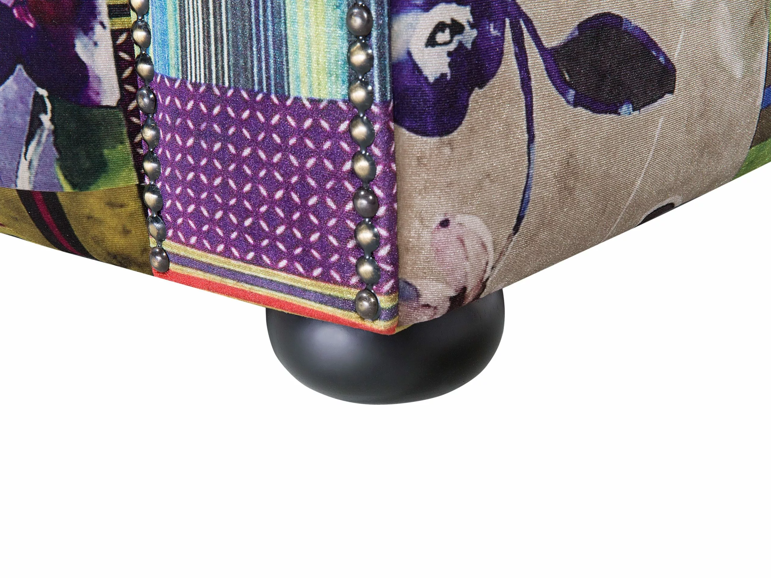 Beliani Sillón De Terciopelo Multicolor CHESTERFIELD - Imagen 8