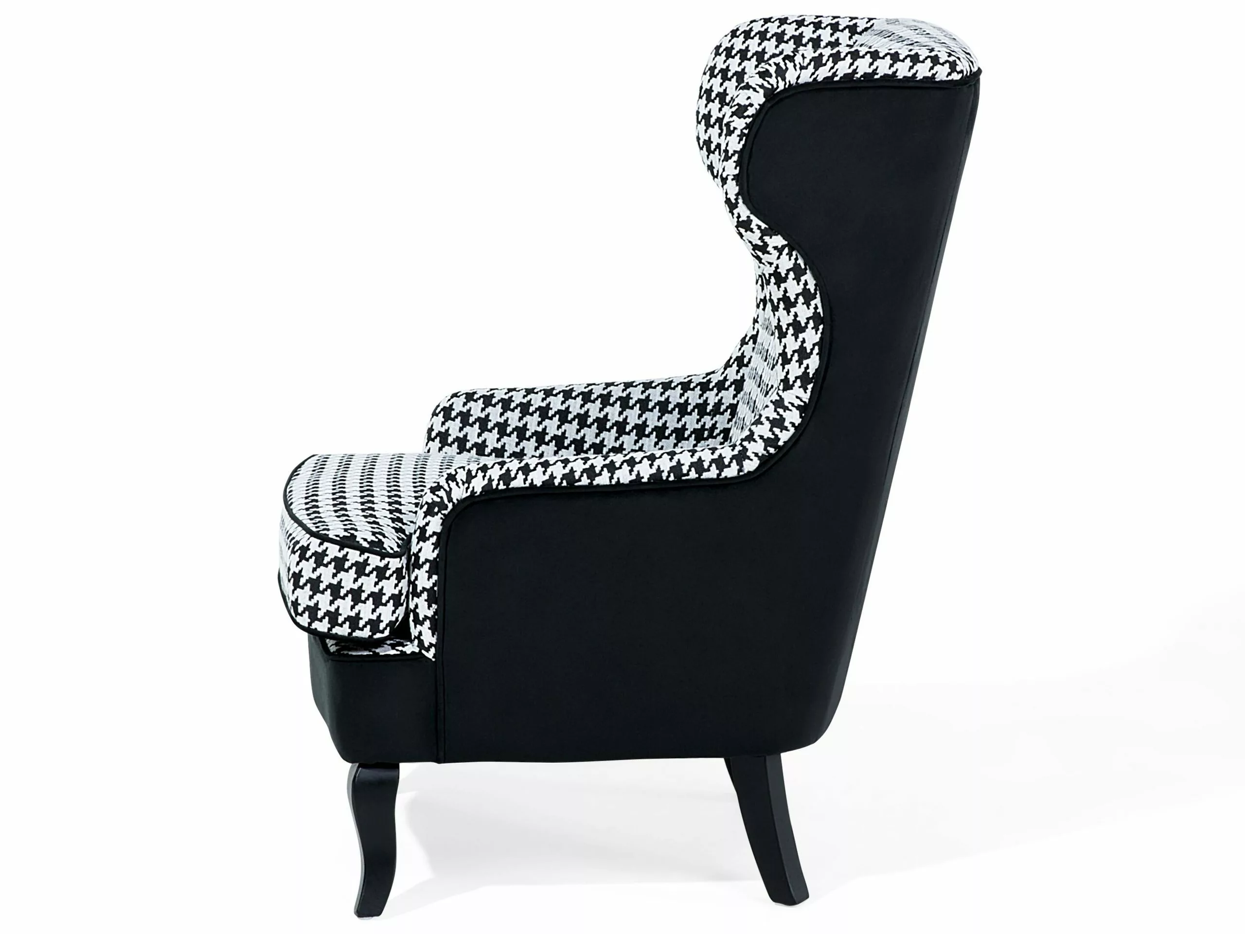 Beliani Sillón Tapizado Negro/blanco MOLDE - Imagen 4