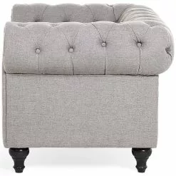Beliani Sillón Tapizado Color Gris Claro CHESTERFIELD -Sillones Ventas undef src sa picid 675639 type whitesh image scaled