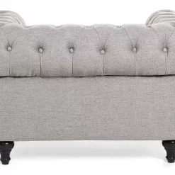 Beliani Sillón Tapizado Color Gris Claro CHESTERFIELD -Sillones Ventas undef src sa picid 675640 type whitesh image scaled