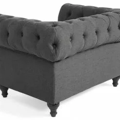Beliani Sillón Tapizado Color Gris CHESTERFIELD -Sillones Ventas undef src sa picid 675660 type whitesh image scaled