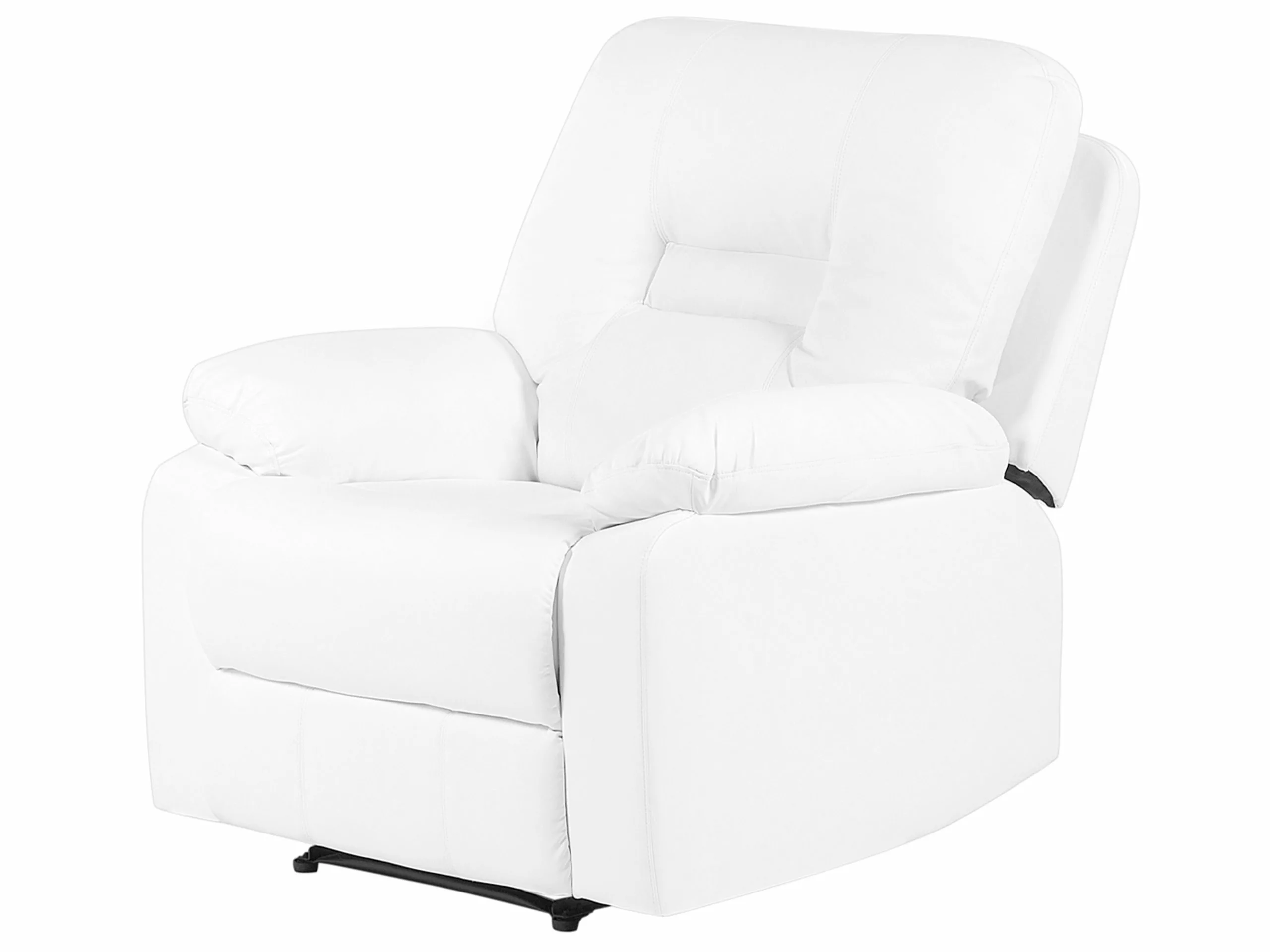 Beliani Sillón Reclinable De Piel Sintética Blanca BERGEN 7 Beliani Sillón Reclinable De Piel Sintética Blanca BERGEN - Imagen 7