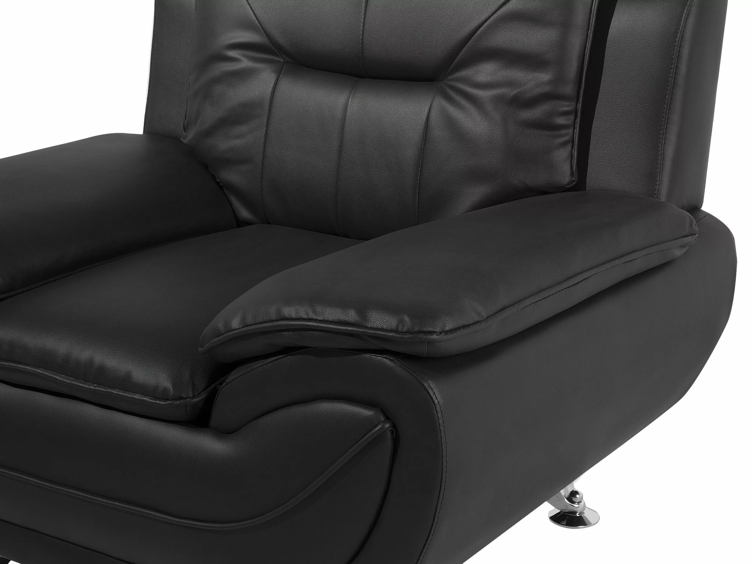 Beliani Sillón En Piel Sintética En Negro LEIRA 8 Beliani Sillón En Piel Sintética En Negro LEIRA - Imagen 8