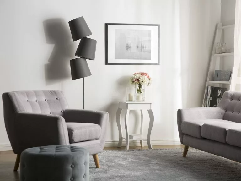 Beliani Mesa Auxiliar Blanca 42 X 42 Cm AVON - Imagen 2