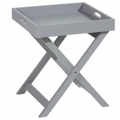 Beliani Mesa De Centro Gris 40 X 40 Cm CHESTER