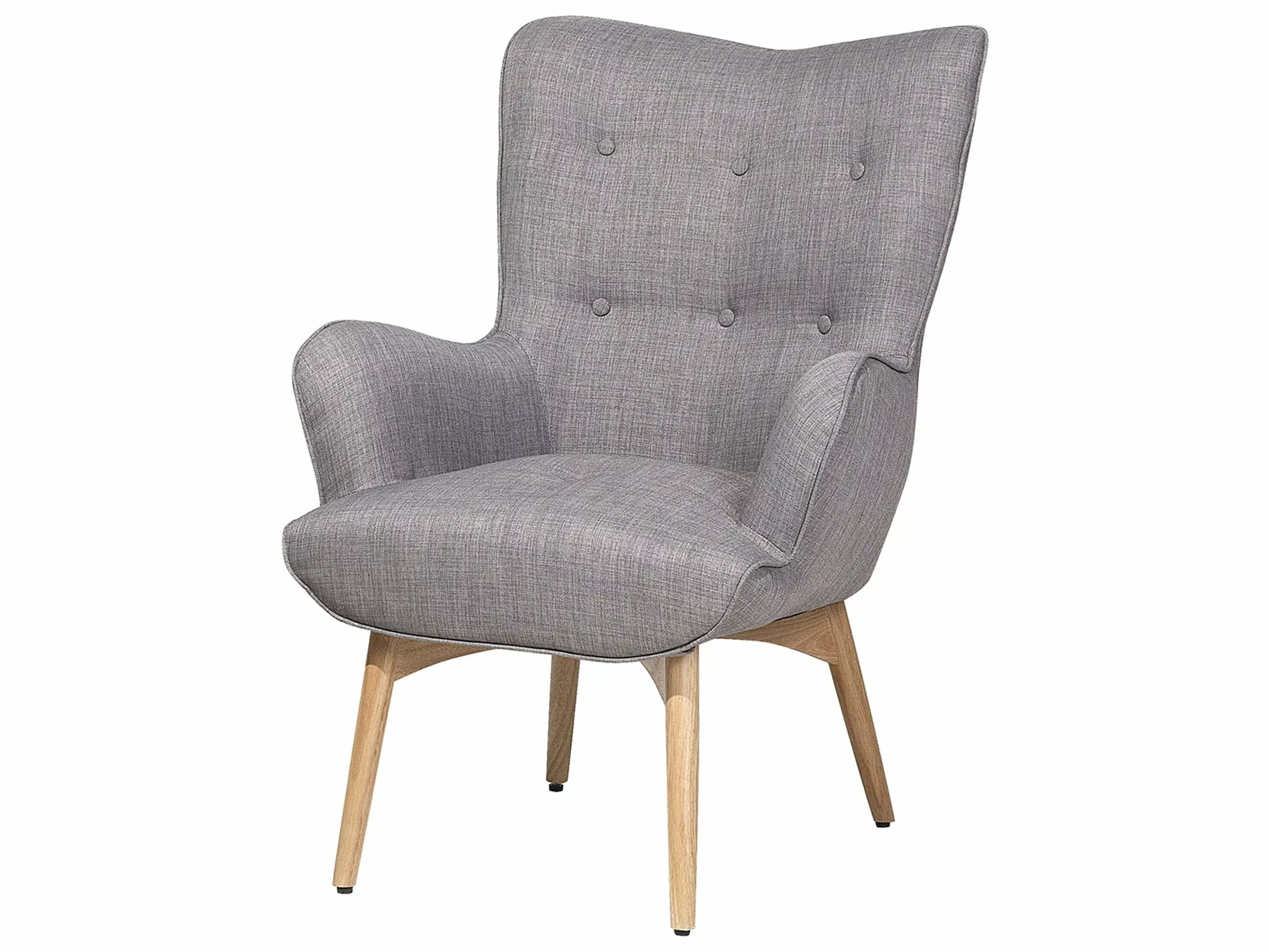 Beliani Sillón Tapizado Con Reposapiés Gris Claro VEJLE 5 Beliani Sillón Tapizado Con Reposapiés Gris Claro VEJLE - Imagen 5