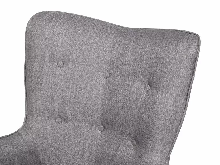 Beliani Sillón Tapizado Con Reposapiés Gris Claro VEJLE 10 Beliani Sillón Tapizado Con Reposapiés Gris Claro VEJLE - Imagen 10
