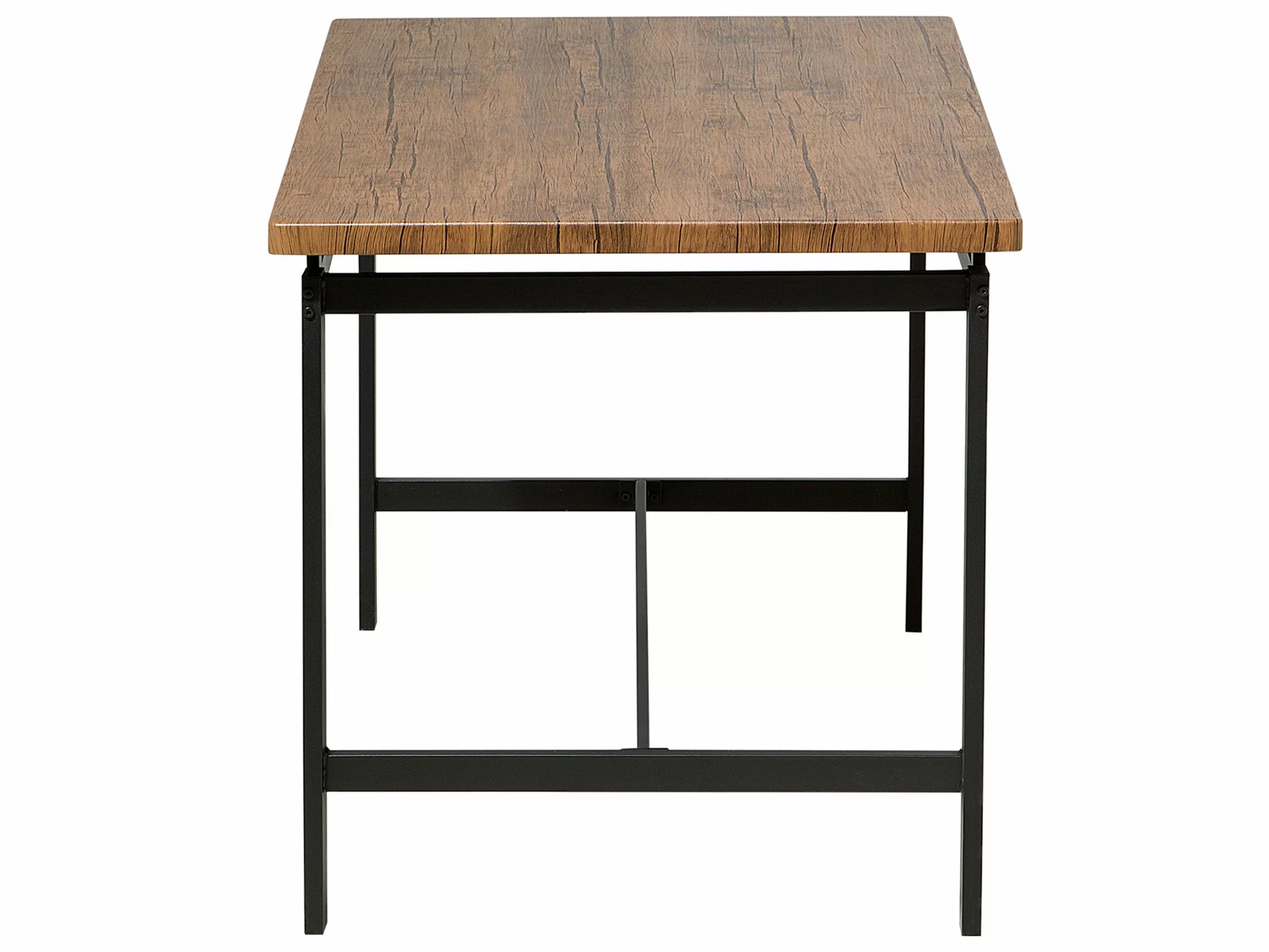 Beliani Conjunto De Comedor 4 Plazas Negro/madera Oscura ARLINGTON - Imagen 5