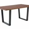 Beliani Mesa De Comedor Madera Oscura/negro 160 X 90 Cm AUSTIN