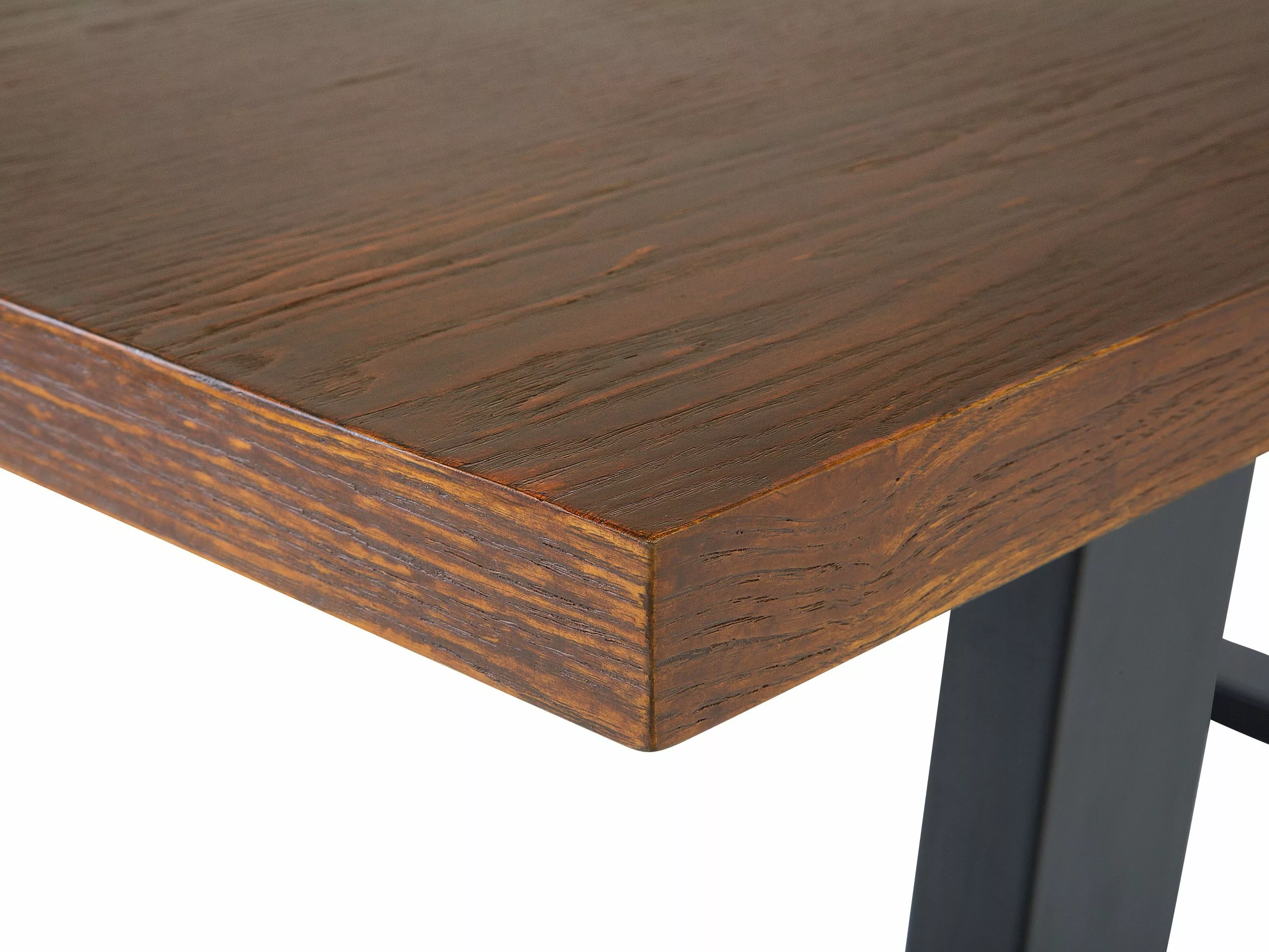 Beliani Mesa De Comedor Madera Oscura/negro 160 X 90 Cm AUSTIN - Imagen 5