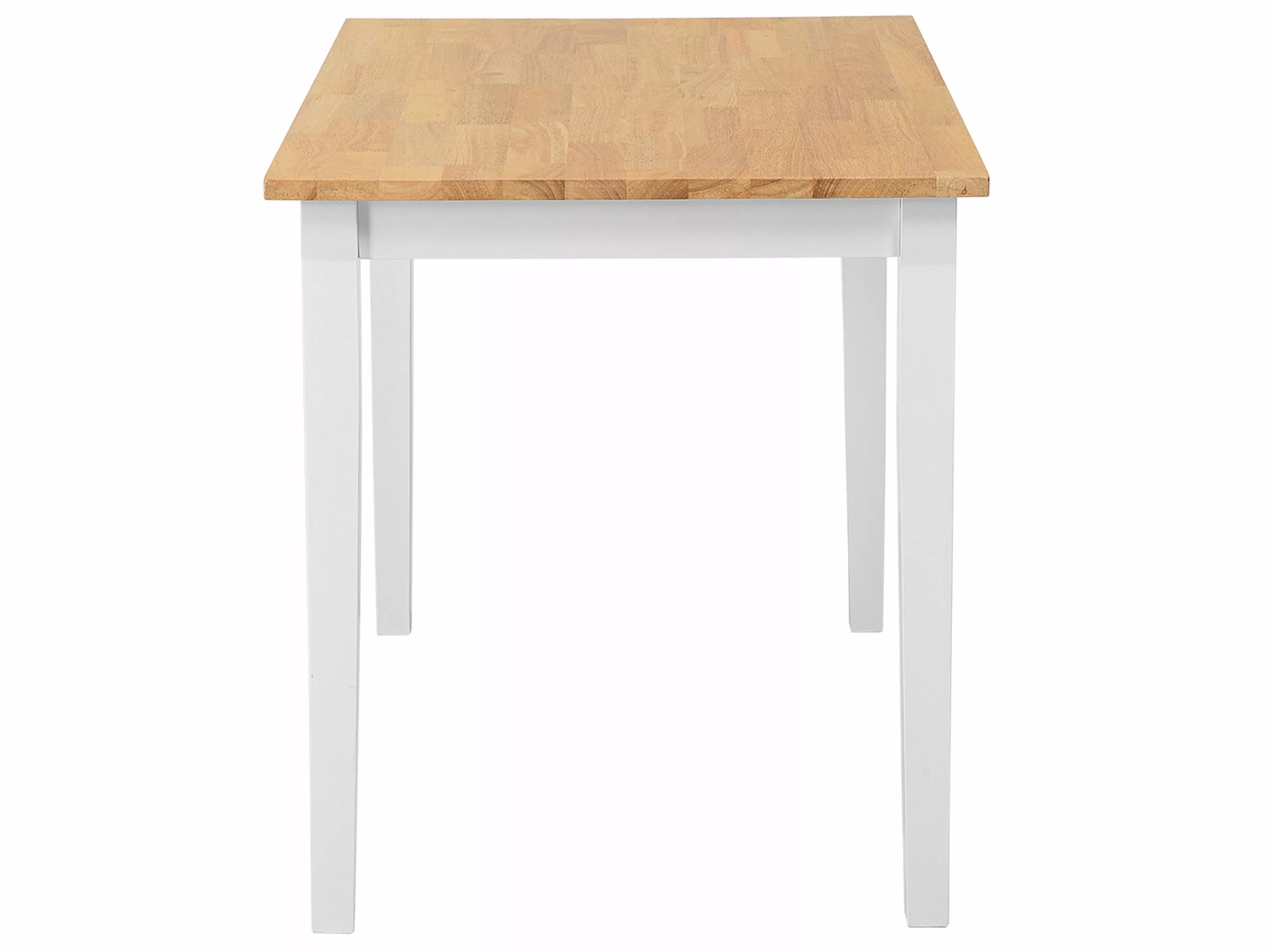 Beliani Mesa De Comedor De Madera De Caucho Clara/blanco Varios Tamaños GEORGIA 7 Beliani Mesa De Comedor De Madera De Caucho Clara/blanco Varios Tamaños GEORGIA - Imagen 7