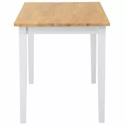 Beliani Mesa De Comedor De Madera De Caucho Clara/blanco 120 X 75 Cm HOUSTON -Sillones Ventas undef src sa picid 697761 type whitesh image scaled