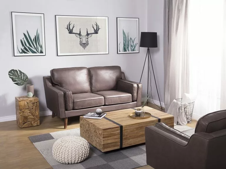 Beliani Mesa Auxiliar De Madera De Teca Clara 30 X 30 Cm NELSON 3 Beliani Mesa Auxiliar De Madera De Teca Clara 30 X 30 Cm NELSON - Imagen 3