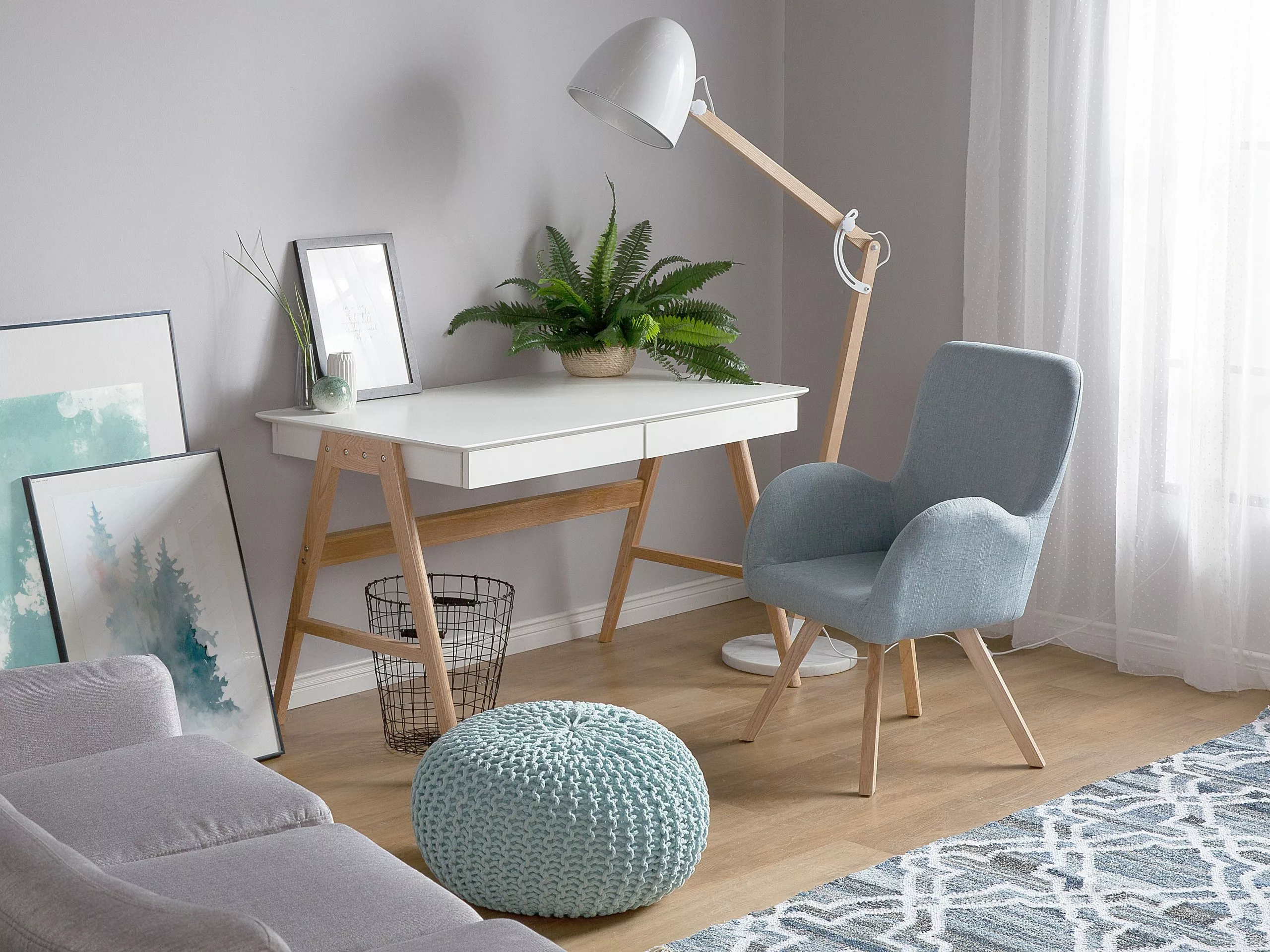 Beliani Sillón Azul Claro BJARN - Imagen 2