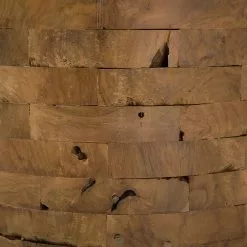 Beliani Mesa Auxiliar De Madera De Teca Clara ⌀ 35 Cm BRANT -Sillones Ventas undef src sa picid 703717 type whitesh image scaled