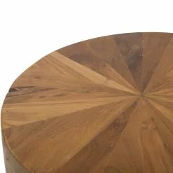 Beliani Mesa Auxiliar De Madera De Teca Clara ⌀ 35 Cm BRANT -Sillones Ventas undef src sa picid 703718 type whitesh image scaled