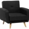 Beliani Sillón De Poliéster Negro FLORLI
