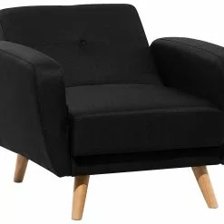 Beliani Sillón De Poliéster Negro FLORLI -Sillones Ventas undef src sa picid 704010 type whitesh image scaled