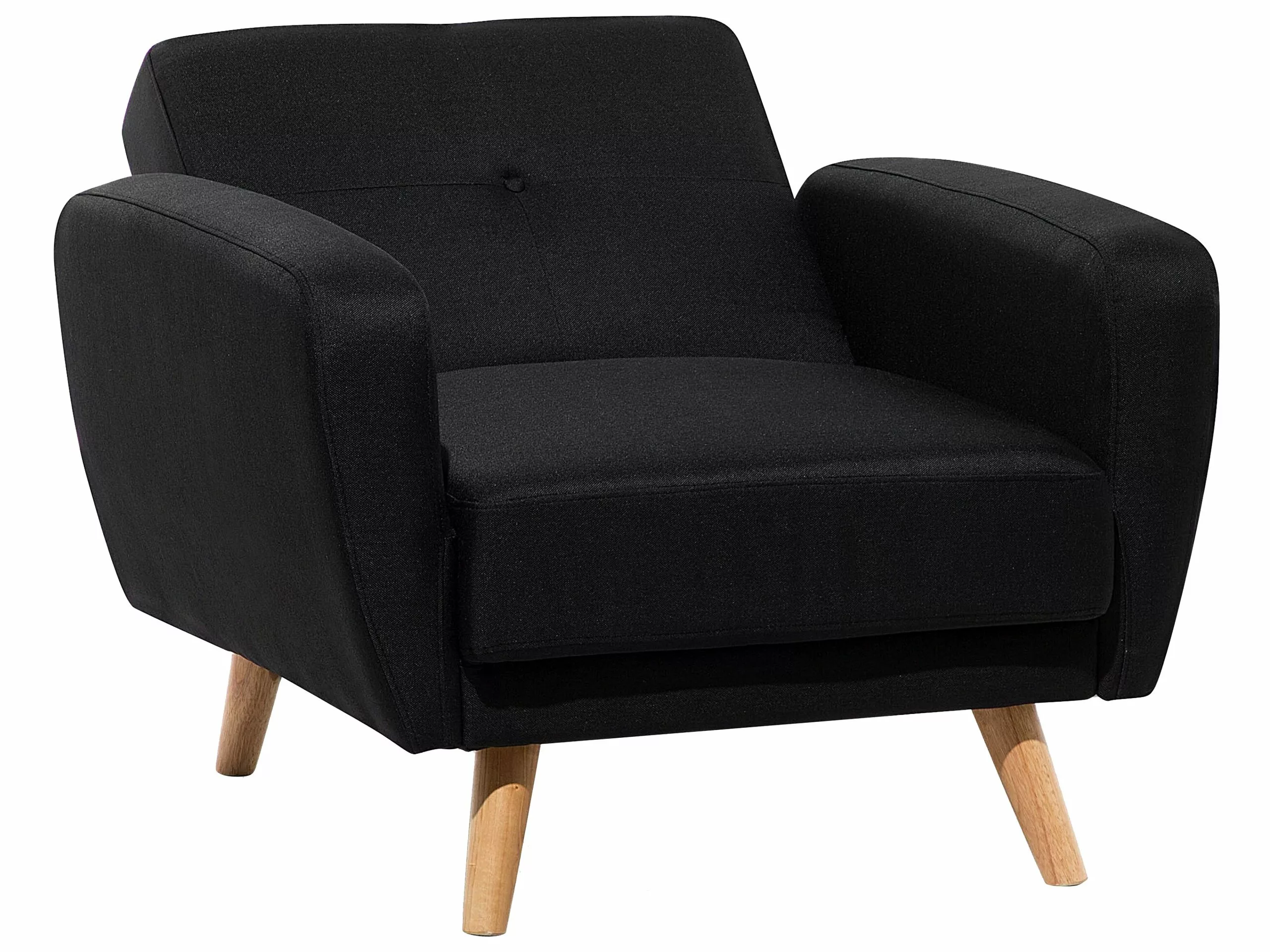 Beliani Sillón De Poliéster Negro FLORLI - Imagen 9