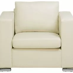 Beliani Sillón De Piel Beige HELSINKI -Sillones Ventas undef src sa picid 704023 type whitesh image scaled
