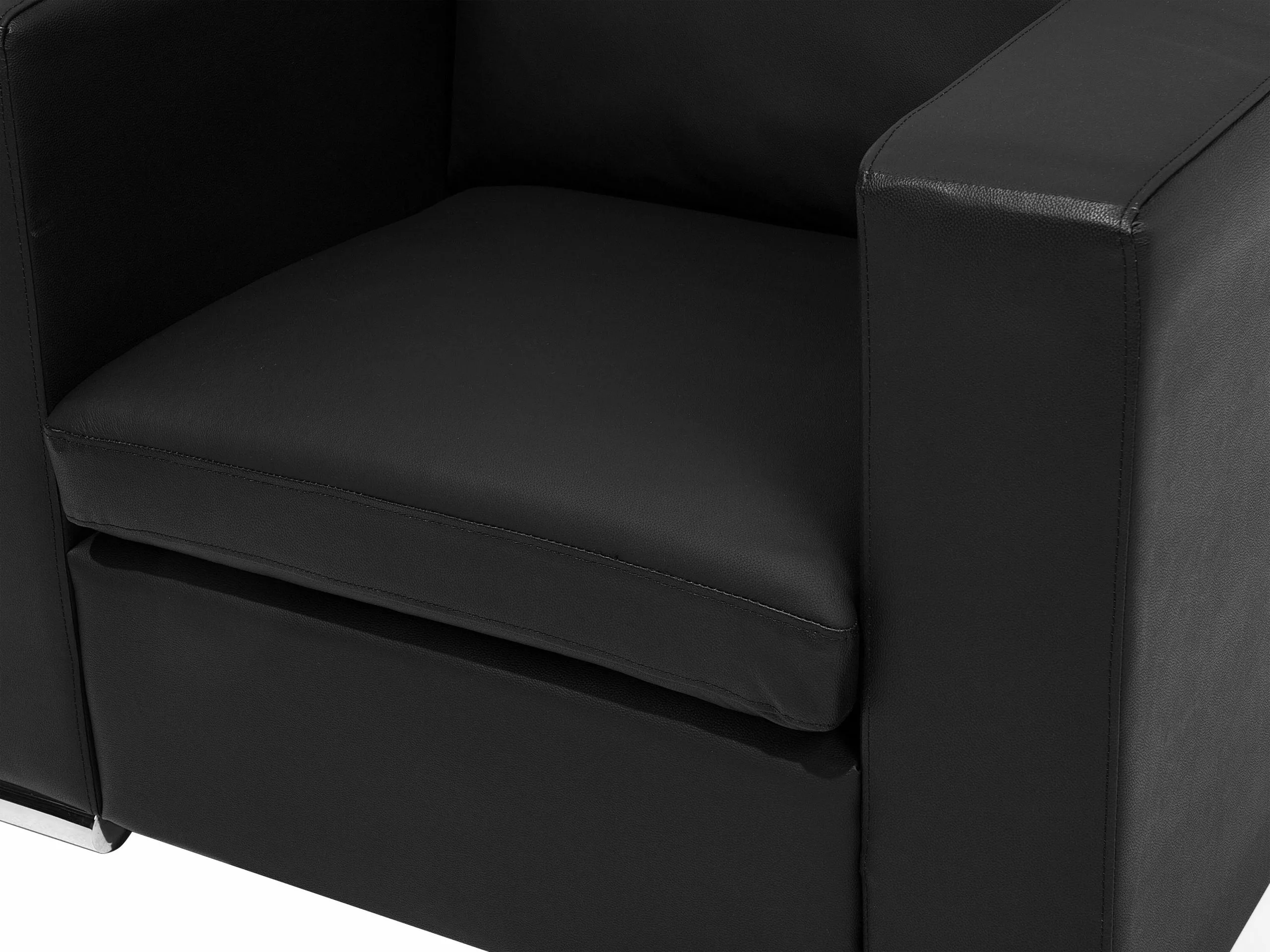 Beliani Sillón De Piel Negro HELSINKI 10 Beliani Sillón De Piel Negro HELSINKI - Imagen 10