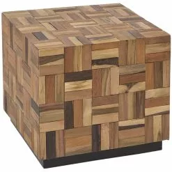 Beliani Mesa De Centro De Madera De Teca Oscura 45 X 45 Cm GAMETI