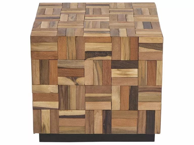 Beliani Mesa De Centro De Madera De Teca Oscura 45 X 45 Cm GAMETI - Imagen 4