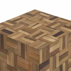 Beliani Mesa De Centro De Madera De Teca Oscura 45 X 45 Cm GAMETI -Sillones Ventas undef src sa picid 704548 type whitesh image scaled