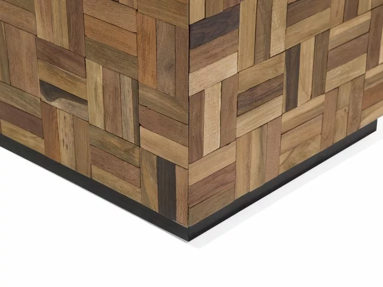 Beliani Mesa De Centro De Madera De Teca Oscura 45 X 45 Cm GAMETI - Imagen 9