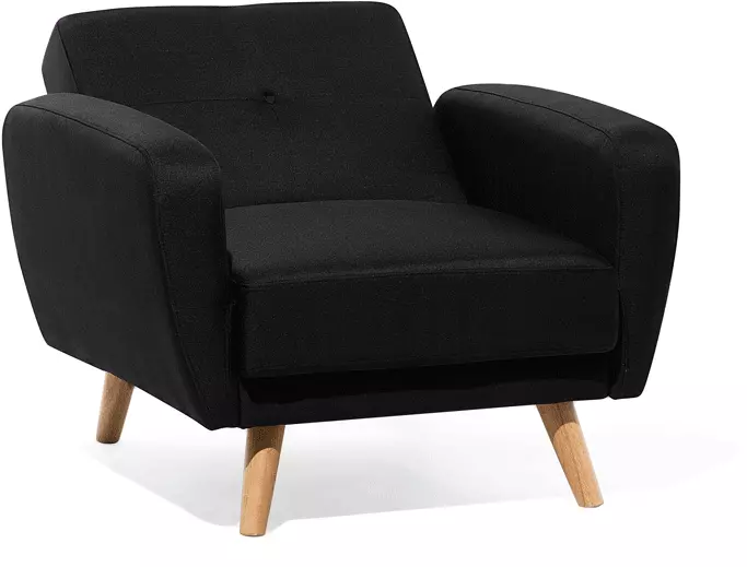 Beliani Sillón De Poliéster Negro FLORLI - Imagen 5