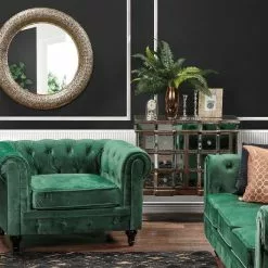 Beliani Sillón De Terciopelo Verde CHESTERFIELD -Sillones Ventas undef src sa picid 705655 type color image scaled