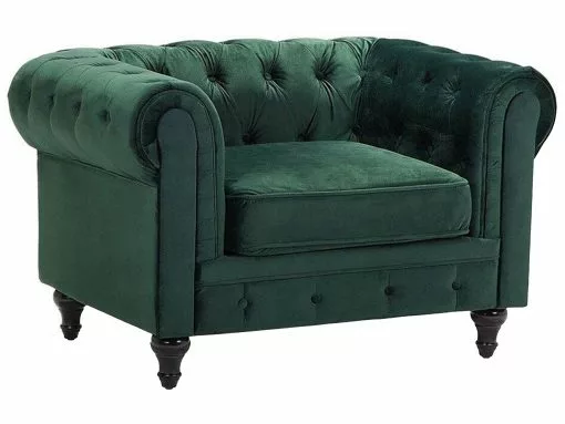 Beliani Sillón De Terciopelo Verde CHESTERFIELD -Sillones Ventas undef src sa picid 705655 type whitesh image