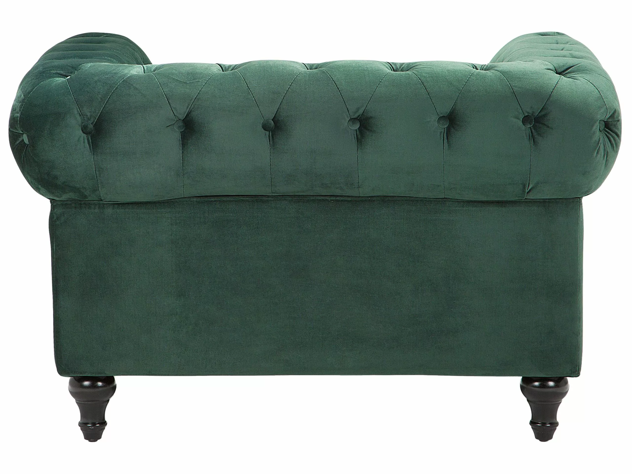 Beliani Sillón De Terciopelo Verde CHESTERFIELD - Imagen 5