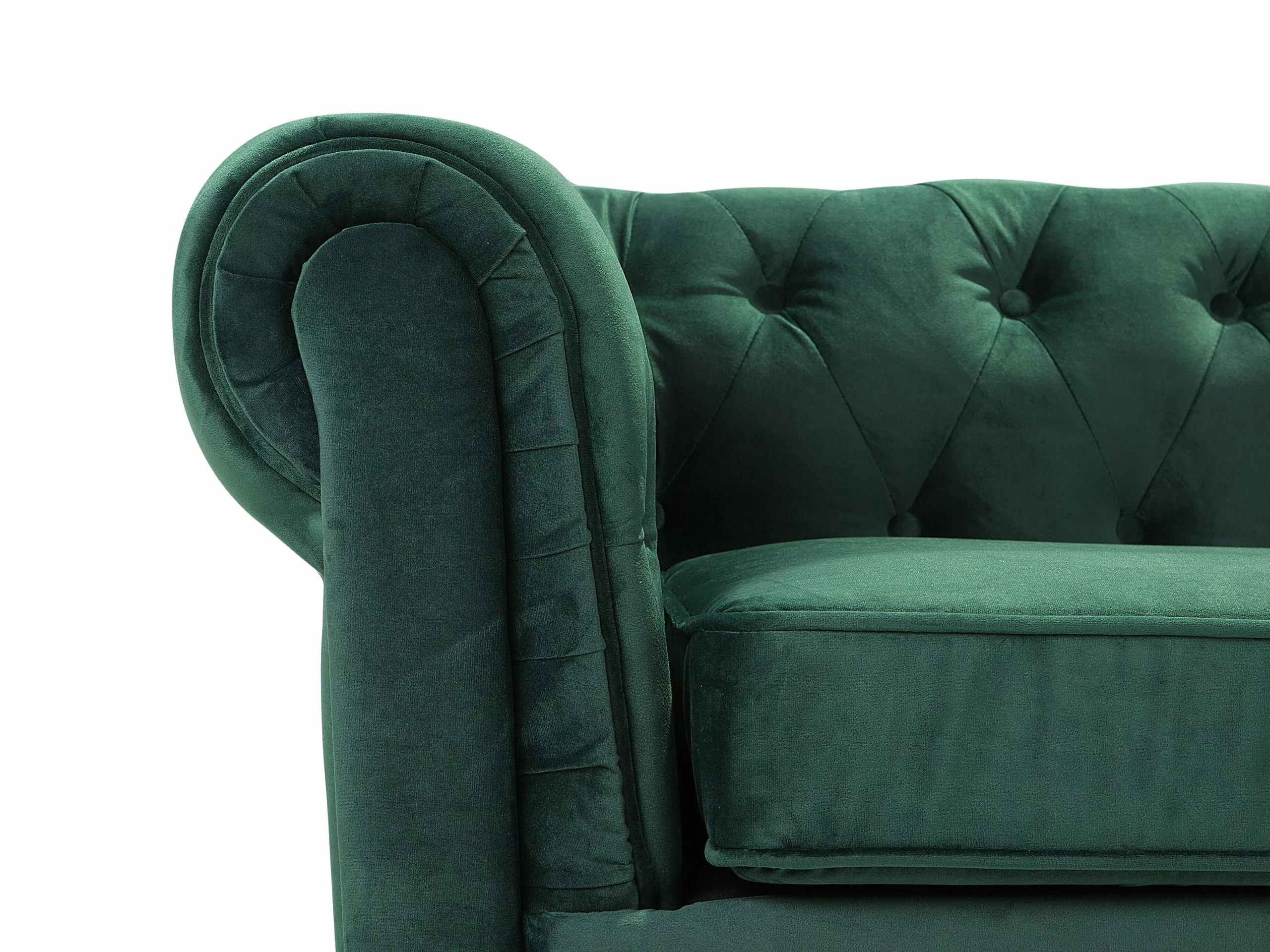 Beliani Sillón De Terciopelo Verde CHESTERFIELD - Imagen 8