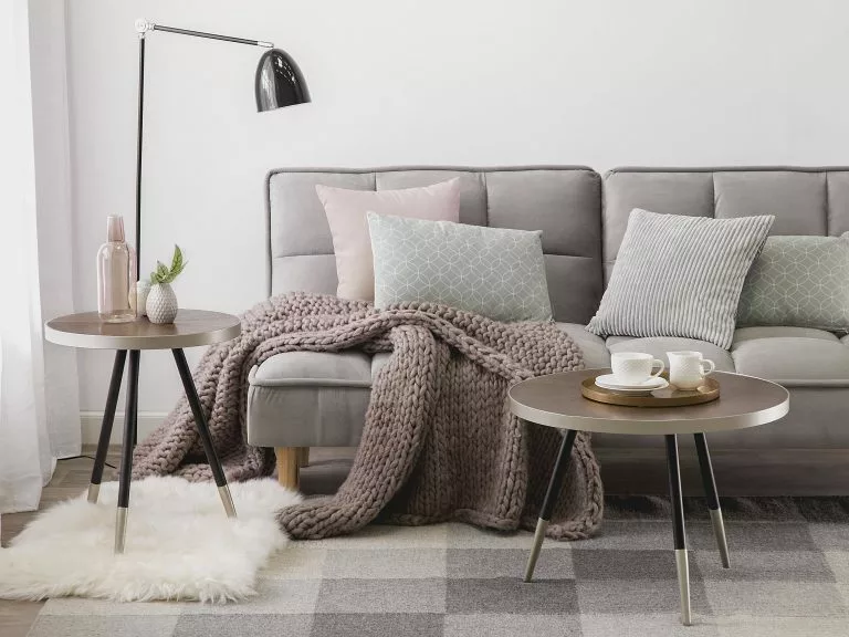 Beliani Mesa De Centro Madera Oscura/negro/plateado ⌀ 61 Cm RAMONA 2 Beliani Mesa De Centro Madera Oscura/negro/plateado ⌀ 61 Cm RAMONA - Imagen 2