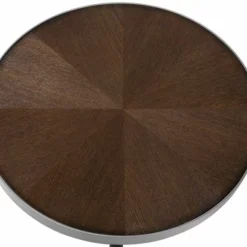 Beliani Mesa Auxiliar Madera Oscura/negro/plateado ⌀ 44 Cm RAMONA -Sillones Ventas undef src sa picid 705810 type whitesh image scaled