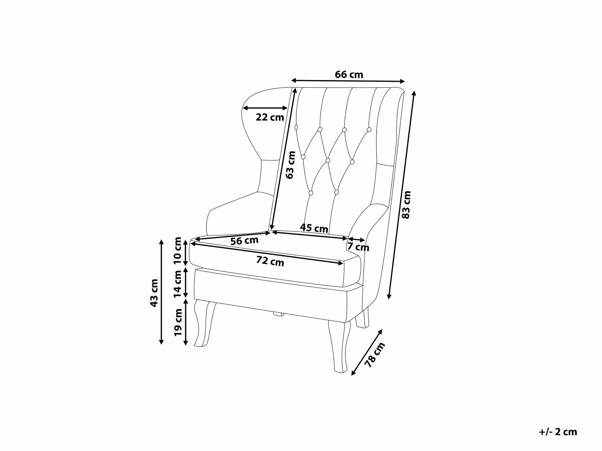 Beliani Sillón De Piel Sintética Marrón/madera Oscura ALTA - Imagen 10
