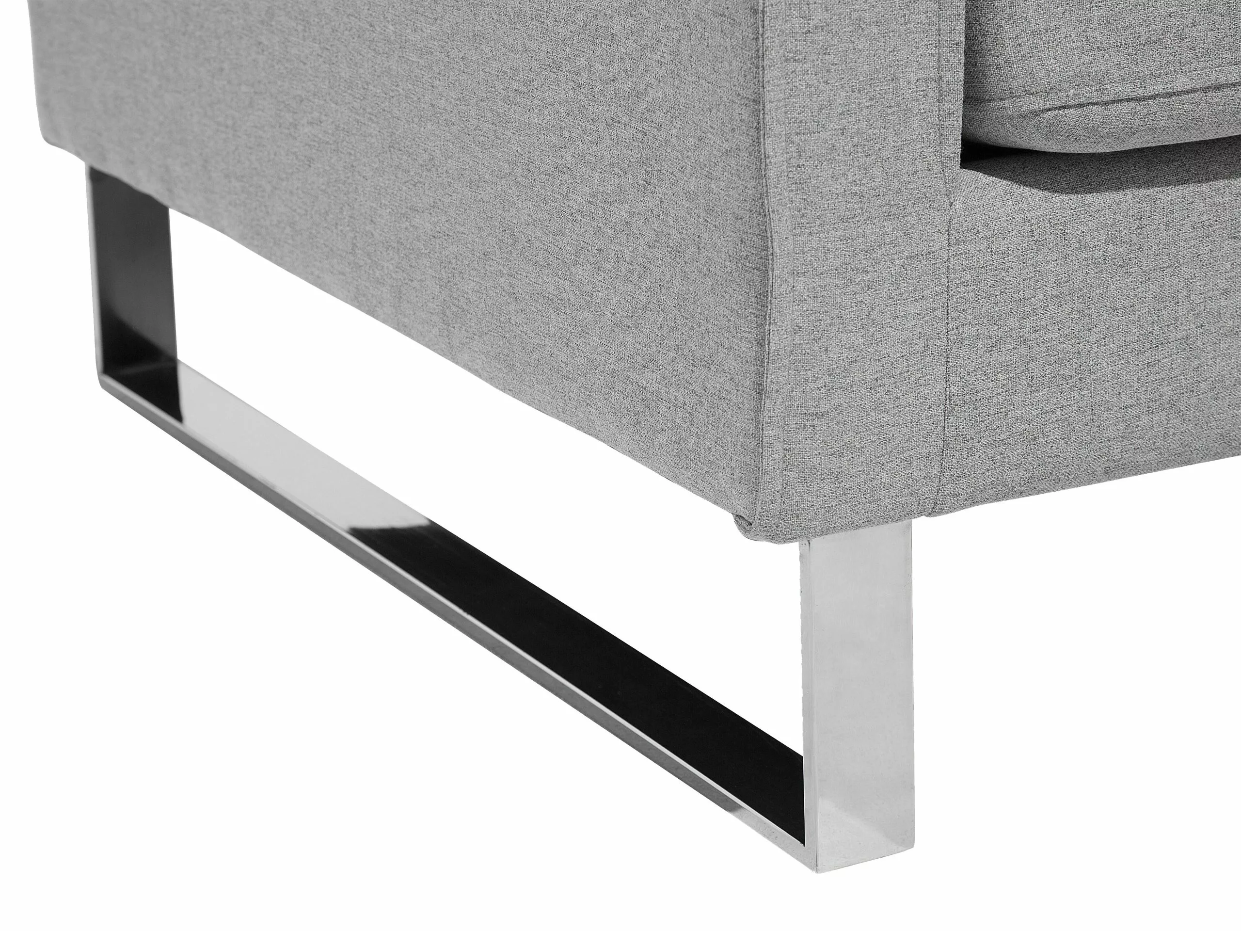 Beliani Sillón De Poliéster Gris/plateado VIND - Imagen 9