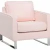 Beliani Sillón De Poliéster Rosa/plateado VIND